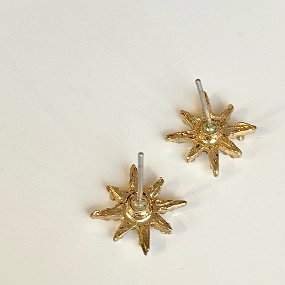 Elegant Starburst Crystal Ear Jacket Earrings Estate Piece - Picture 9 of 12